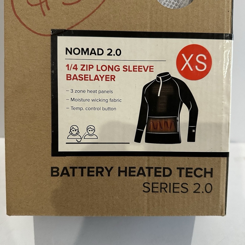 Venture Heat Men's 1/4 Zip Long Sleeve Baselayer w Battery Nomad 2.0 SIZE XS‎